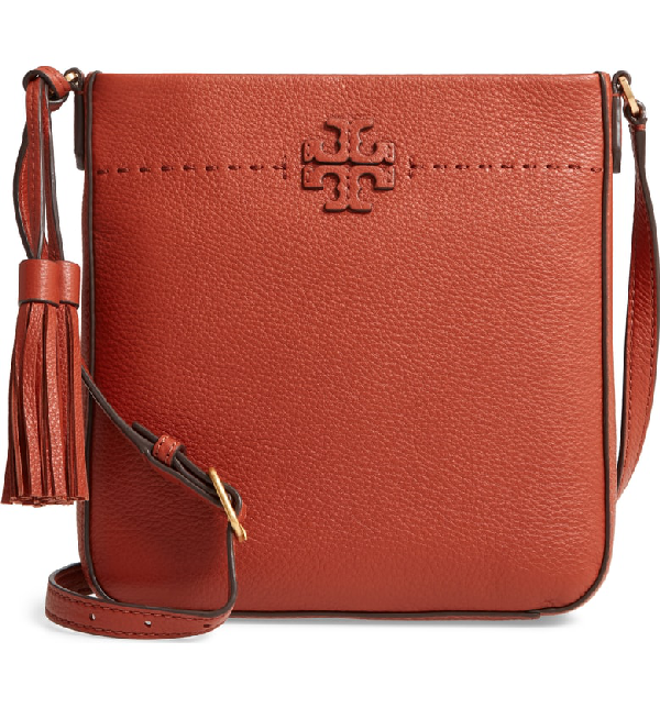 Tory Burch Mcgraw Leather Crossbody Tote Brown In Desert Spice ModeSens