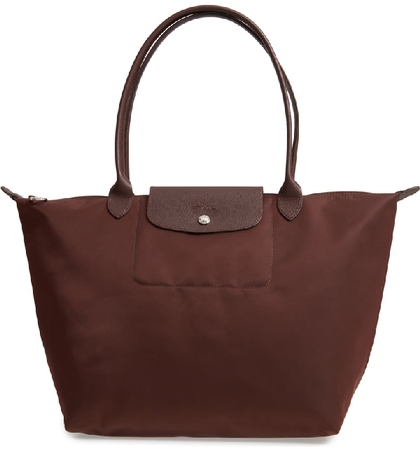 Longchamp 'large Le Pliage Neo' Nylon Tote Brown In Chocolate ModeSens