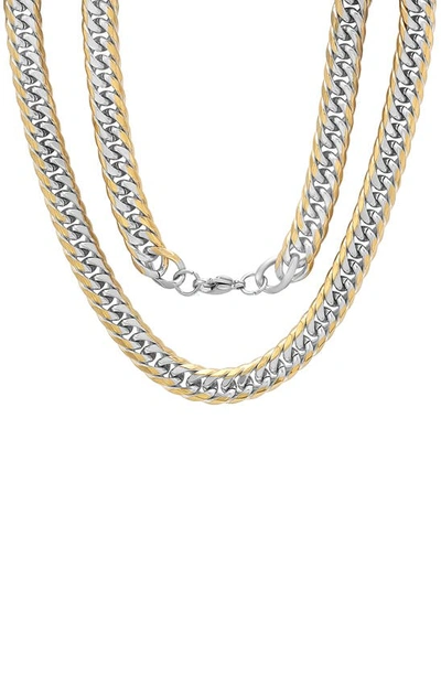 Hmy Jewelry Two-tone Chain Necklace In Metallic