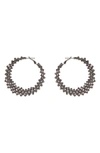 Tasha Crystal Graduated Hoop Earrings In Hematite
