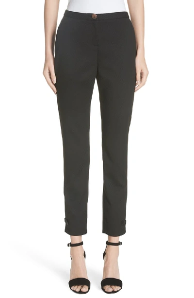 Ted Baker Ted Working Title Nadaet Bow Detail Textured Trousers In Black