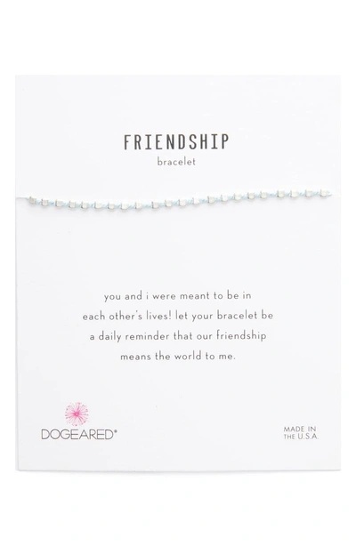 Dogeared Flat Bead Pin Friendship Bracelet In Silver
