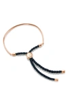 Monica Vinader Engravable 'fiji' Friendship Bracelet In Rose Gold/ Navy