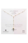 Dogeared Patience Wisdom Labradorite Necklace In Gold