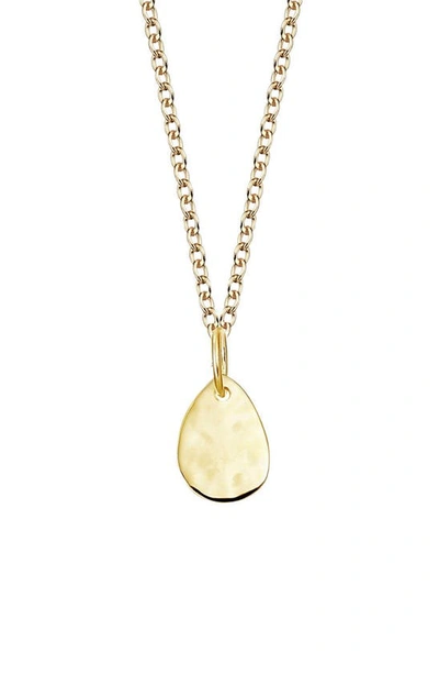 Monica Vinader Mini Petal Teardrop Pendant In Yellow Gold