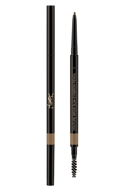 Saint Laurent Couture Brow Slim Eyebrow Pencil In 01 Ash Brown