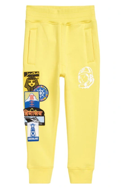 Billionaire Boys Club Kids' International Cotton Blend Joggers In Lemon Zest
