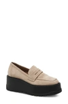 Free People Nico Platform Loafer In Cappuccino Suede
