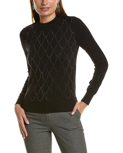 Nanette Lepore Rhinestone Sweater In Black