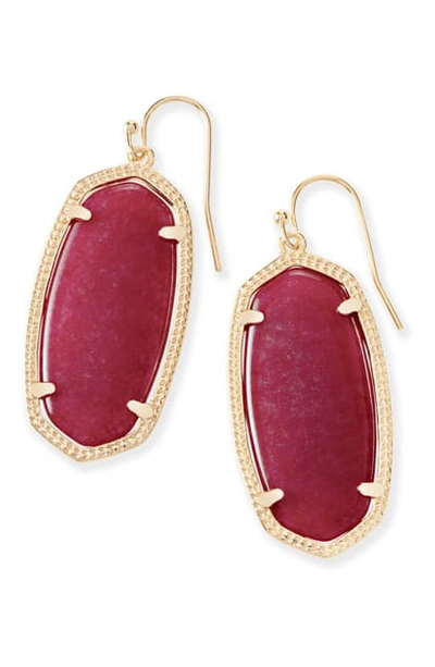 Kendra Scott Signature Elle Drop Earrings In Burgundy Illusion/ Gold