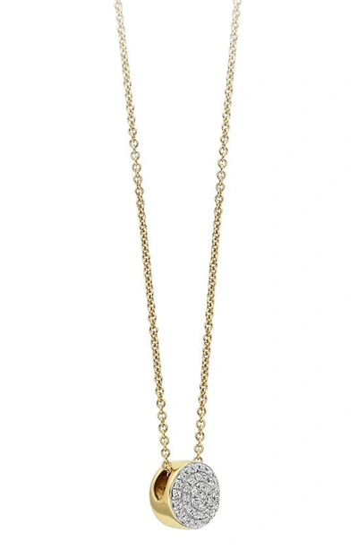 Monica Vinader Ava Diamond Button Pendant Necklace In Gold