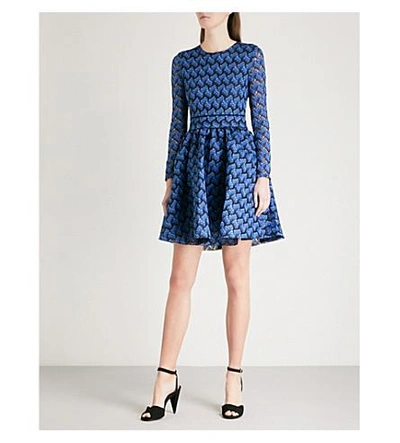 Maje Royani Lace Dress In Blue | ModeSens