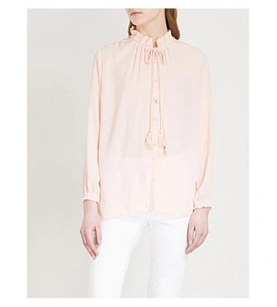 Maje Ciana Chiffon Top In Pink