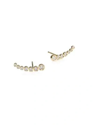 Lana Jewelry Femme Fatale Diamond & 14k Yellow Gold Crawler Earrings