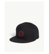 Mcq By Alexander Mcqueen Triangle Logo Cotton Snapback Cap In Black Red