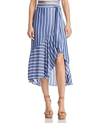 Lucy Paris Sophie Striped Faux-wrap Skirt - 100% Exclusive In Blue/white Stripe