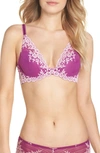 Wacoal Embrace Lace Underwire Contour Bra In Hollyhock/ Chalk Pink