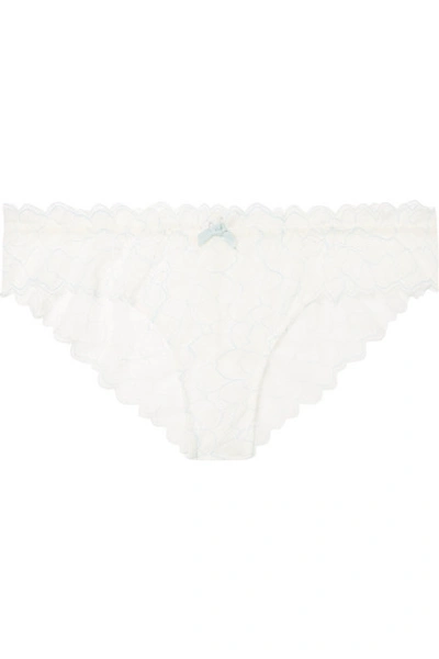 Eberjey Rosario The Cheeky Stretch-corded Lace Briefs In Ivory