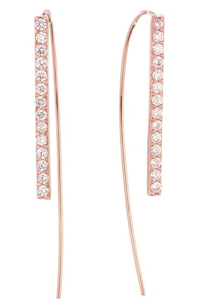 Lana Diamond Threader Earrings In Rose Gold