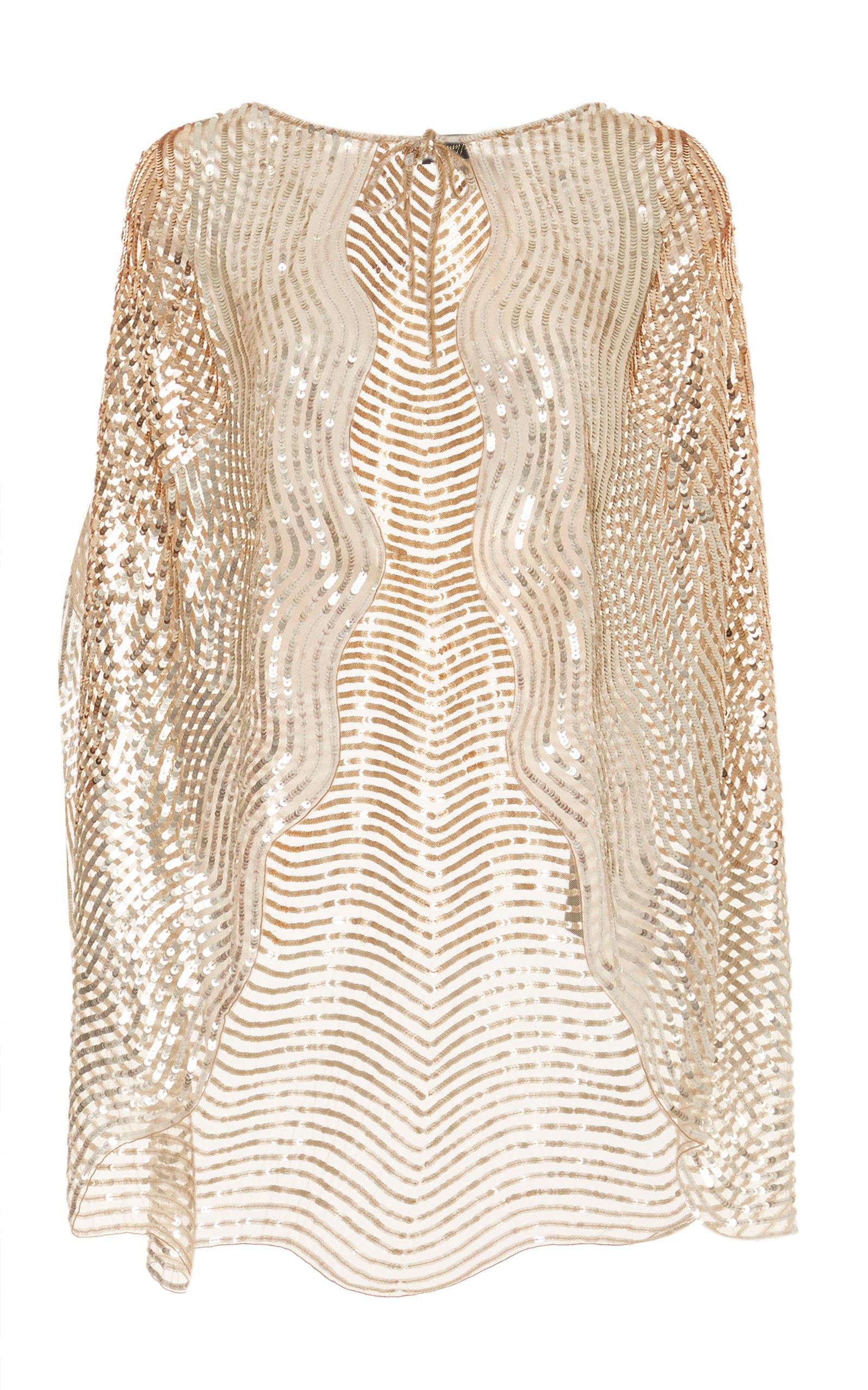 gold sequin cape