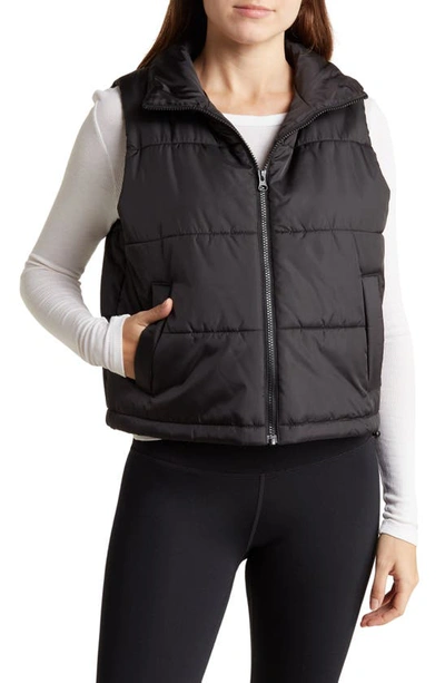 Z By Zella Crop Puffer Vest In Black