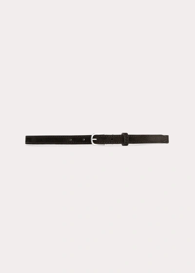 Totême Thin Trouser Leather Belt Espresso In Black