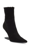 Jeffrey Campbell Compass Pointed Toe Bootie In Black Suede Black