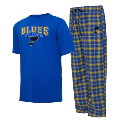 Concepts Sport Men's  Blue, Gold St. Louis Blues Arctic T-shirt And Pajama Pants Sleep Set In Blue,gold