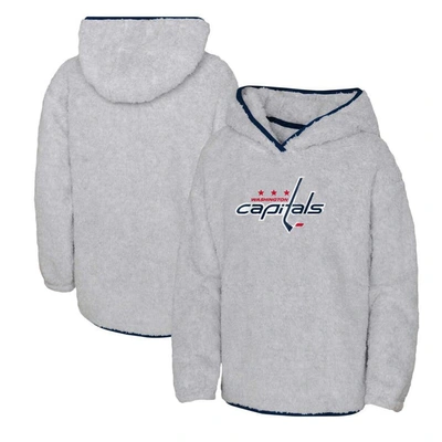 Outerstuff Kids' Girls Youth Heather Gray Washington Capitals Ultimate Teddy Fleece Pullover Hoodie