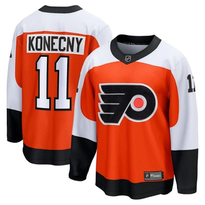 Fanatics Branded Travis Konecny Burnt Orange Philadelphia Flyers Home Premier Breakaway Player Jerse