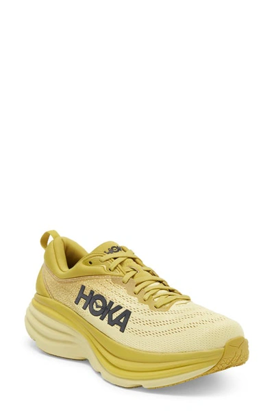 Hoka Bondi 8 Running Shoe In Golden Lichen / Celery Root