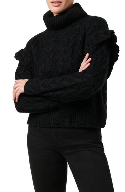 Joe's The Adeline Cable Stitch Turtleneck Sweater In Black