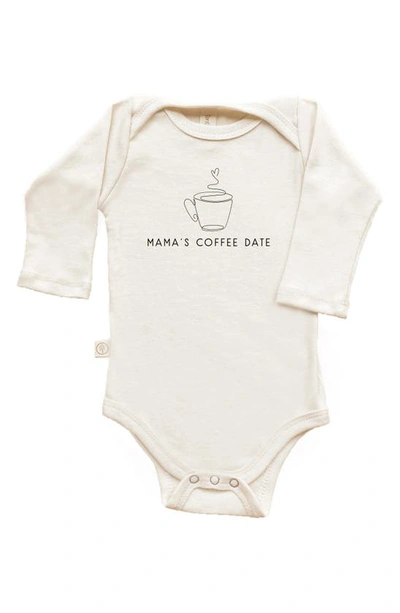 Tenth & Pine Babies' Mama's Coffee Date Long Sleeve Bodysuit In Natural