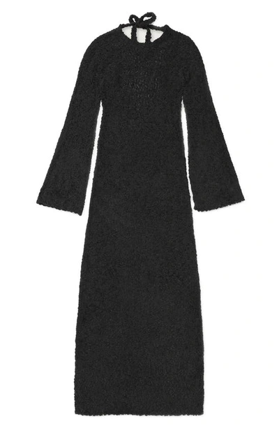 Honor The Gift Long Sleeve Cotton Knit Maxi Dress In Black