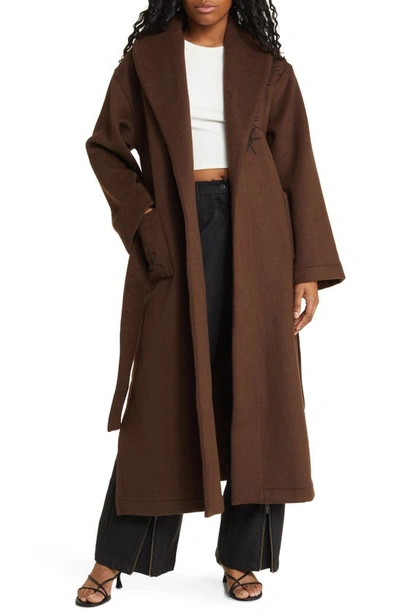 Honor The Gift Wool Blend Coat In Brown