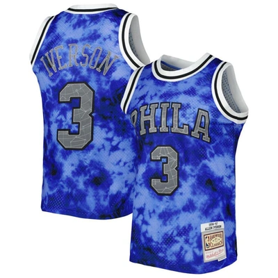 Mitchell & Ness Allen Iverson Royal Philadelphia 76ers 1996/97 Galaxy Swingman Jersey In Blue
