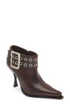Jeffrey Campbell Elite Pointed Toe Bootie In Brown Distressed Silver