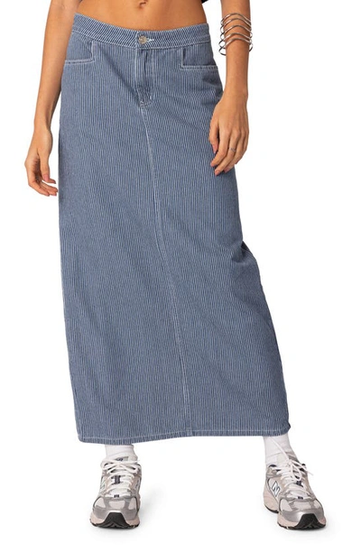 Edikted Railroad Denim Maxi Skirt In Mix