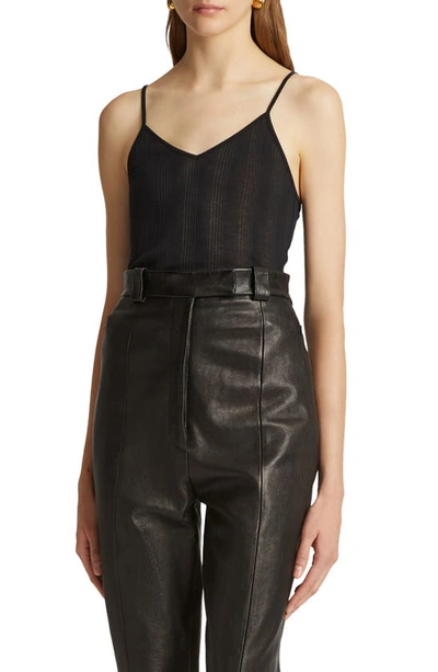 Khaite The Mona Sheer Rib Camisole In Black