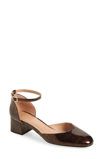 Nordstrom Baina Ankle Strap Pump In Brown Tortoise