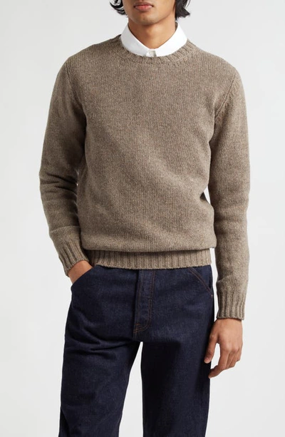 De Bonne Facture Wool Crewneck Sweater In Undyed Folk Jacquard