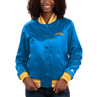 Starter Powder Blue Los Angeles Chargers Full Count Satin Full-snap Varsity Jacket