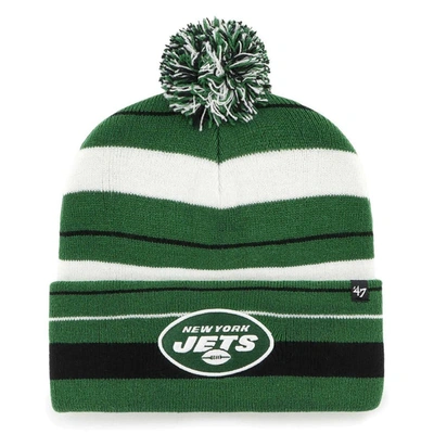 47 ' Green New York Jets Powerline Cuffed Knit Hat With Pom