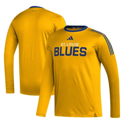 Adidas Originals Men's Adidas Gold St. Louis Blues Aeroready Long Sleeve T-shirt