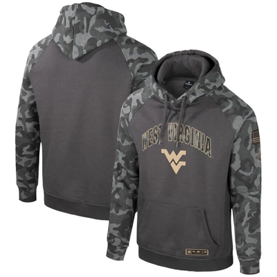 Colosseum Charcoal West Virginia Mountaineers Oht Military Appreciation Camo Raglan Pullover Hoodie
