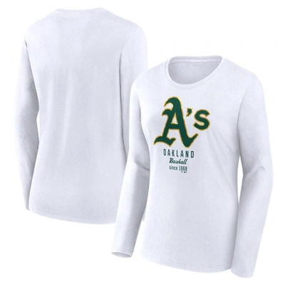 Fanatics Branded  White Oakland Athletics Lightweight Fitted Long Sleeve T-shirt