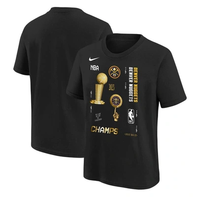 Nba Kids' Youth Nike  Black Denver Nuggets 2023  Finals Champions Celebration Expressive T-shirt