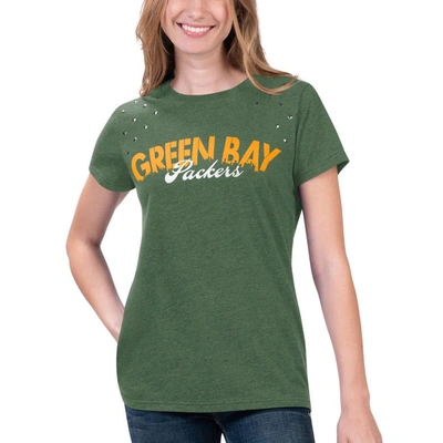 G-iii 4her By Carl Banks Heathered Green Green Bay Packers Main Game T-shirt