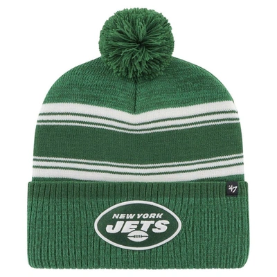 47 ' Green New York Jets Fadeout Cuffed Knit Hat With Pom