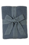 Barefoot Dreams Ribbed Blanket In Smokey Blue